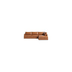 Valencia Serena 108" Full Leather Sectional Sofa with Right Bumper | Nappa 11000 Leather, Modern Low Profile Lounge Sofa | L Shaped Couch for Living Room Furniture, Cognac