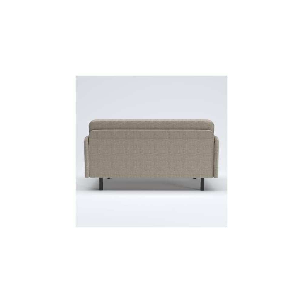 Modern Living Room Loveseat Sofa, Two-Seater Settee, Upholstered Corduroy Fabric Armchair, Love Seat Sofa Chair with Wood Legs for Bedroom/Office/Reading Spaces (Cloud Gray)