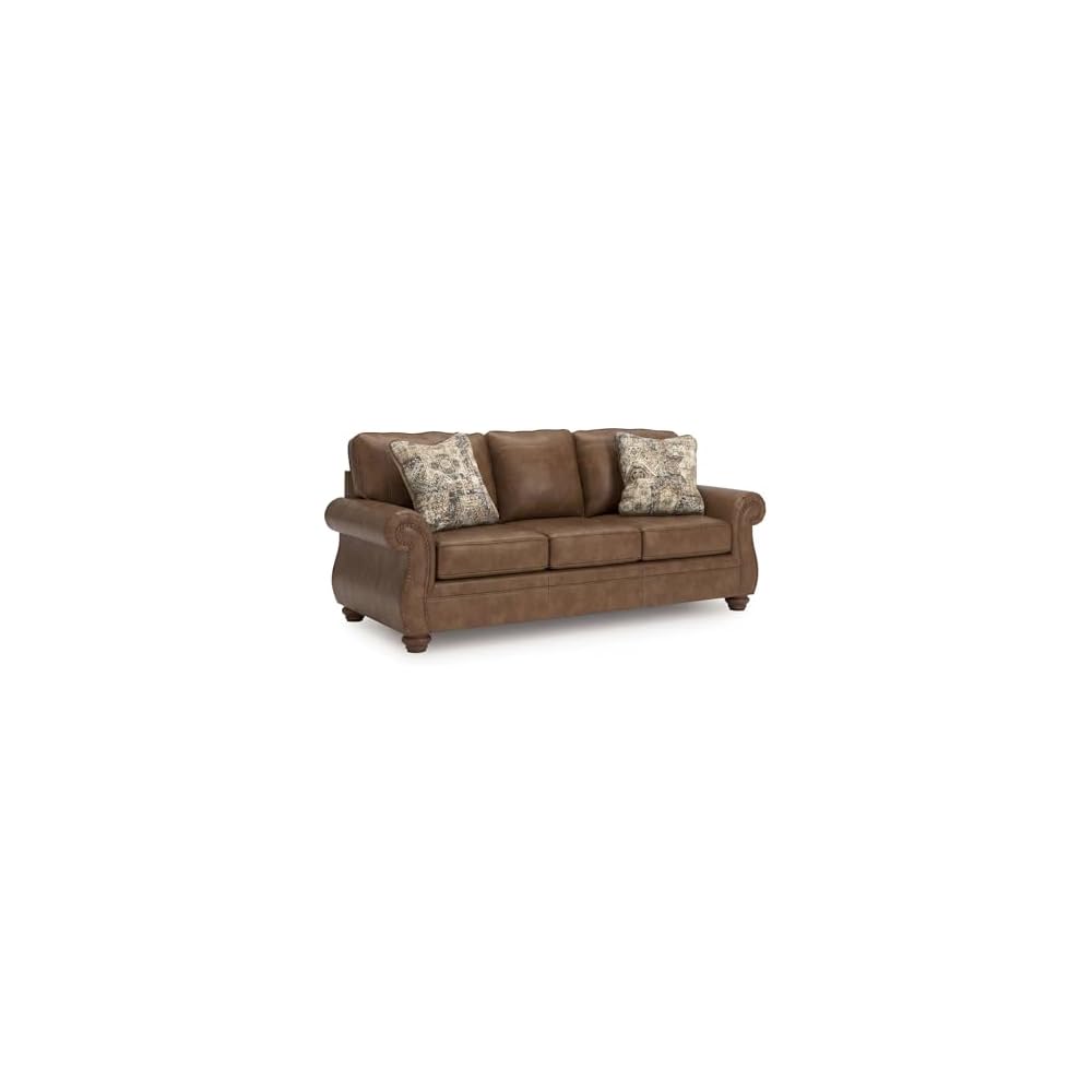 Faux Leather Sofa, Earth Brown, Chatterton