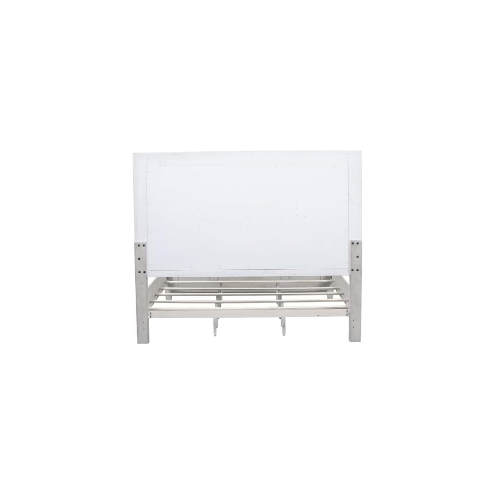 Liberty Furniture Heartland King Optional California Panel Bed Frame Farmhouse Bedroom with Antique Ceiling Tile Headboard - Antique White
