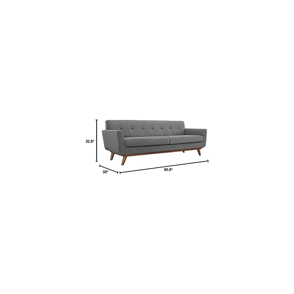 Engage Mid-Century Modern Upholstered Fabric Sofa in Expectation Gray