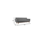 Engage Mid-Century Modern Upholstered Fabric Sofa in Expectation Gray