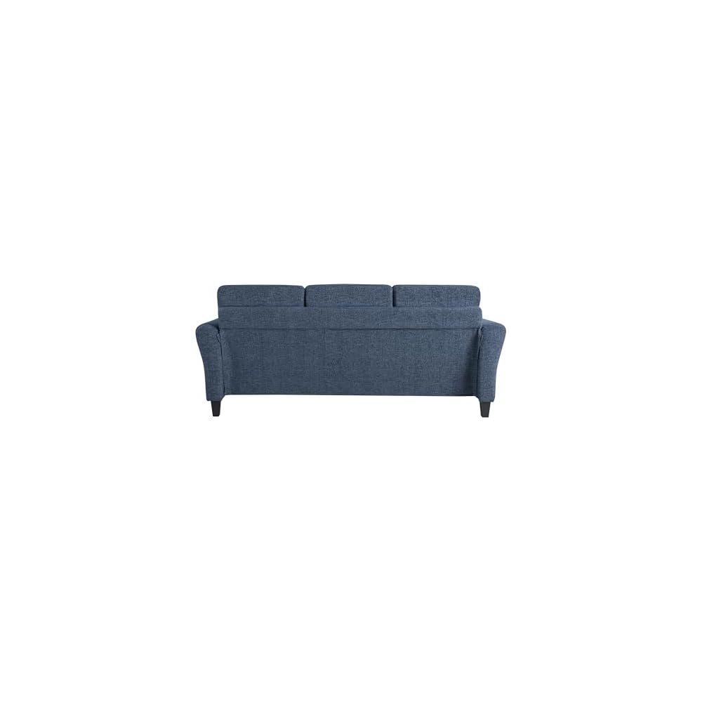 Watford 80.3" Sofa, Traditional Style, Pocket Coil Comfort, Black Legs, Velvet Fabric, Blue