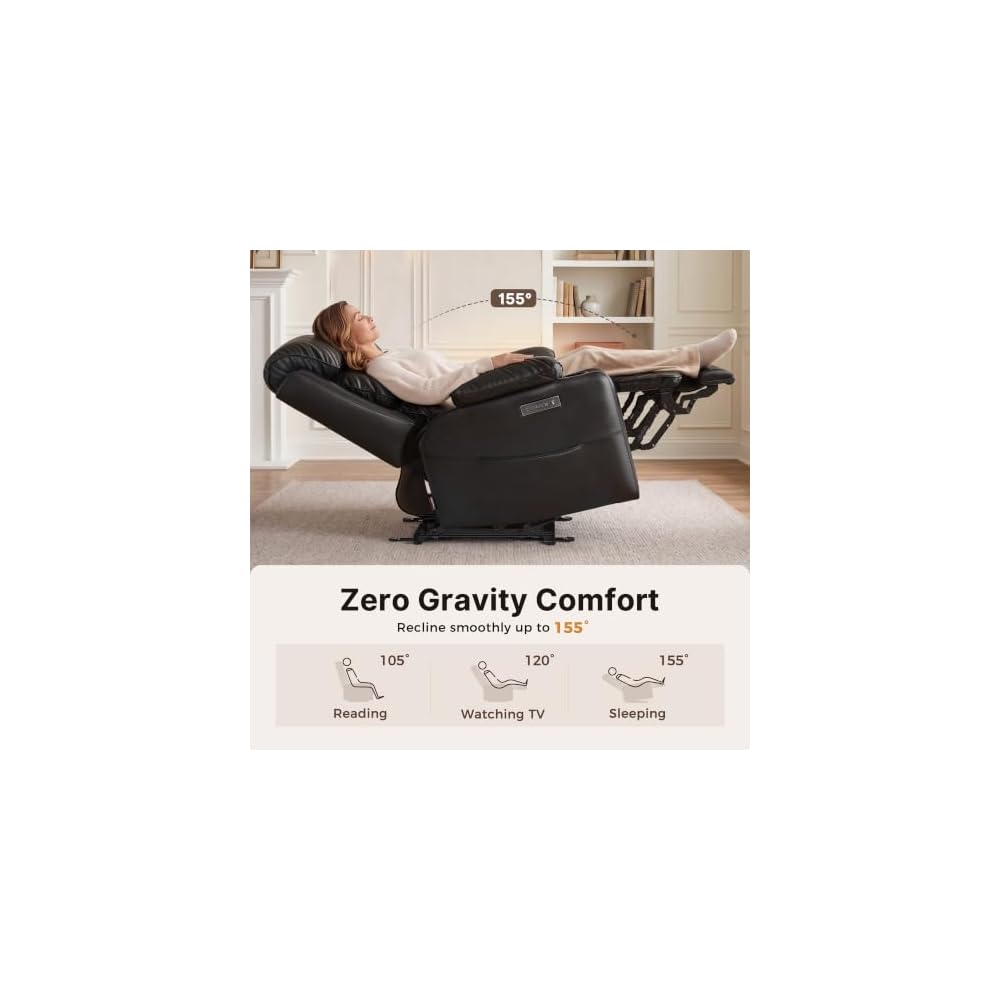 64 in Oversized Reclining Loveseat with Heat & Massage 6711 (Black)