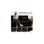 112" L Shaped Modern Cloud Boneless Couch, Black 1 PCS