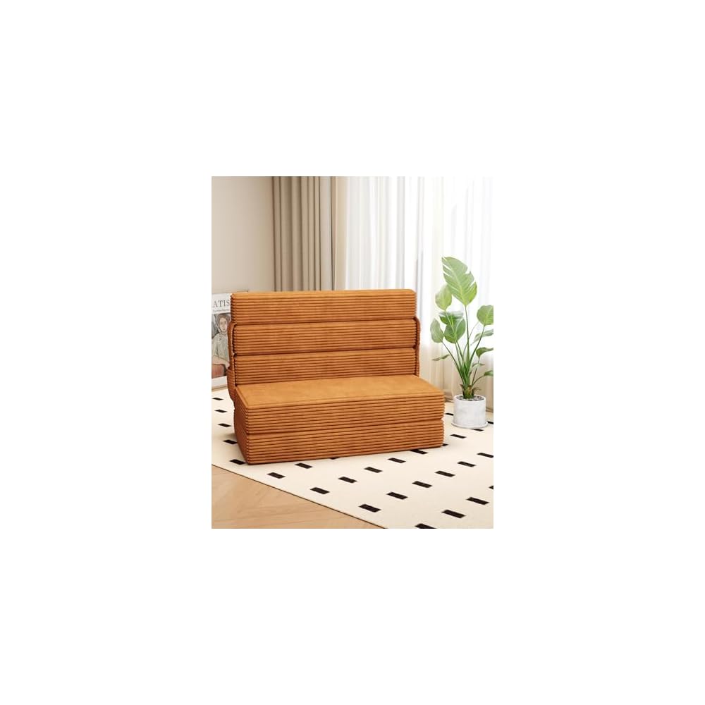 5-Fold Folding Sofa Bed Twin, No Assembly for Dorm/Apartment Brown