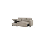 Furniture Noah Brown Reversiable 88" Chofa, Convertible Sleeper Chair, 7-Inch Cushion, 100% Polyester Fabric, 300lb Capacity, Living Room, Sofa, Bed, 88" L x 60.5" D x 36.5" H, Brown