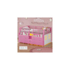 Low Loft Bed Twin Size with 9 Storage Drawers for Kids, Pink