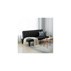 62.99" Faux Suede Futon Sofa Bed, 5‑Position Adjustable Backrest, Convertible Sleeper Couch, Suitable for Living Rooms & Offices, Black