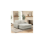 Tulsa 72" Convertible Sleeper Loveseat, Queen Size, Dreamcoil Comfort, FingerGuard Pinch Point Protection, Woven Fabric, Light Gray