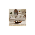 103.8" L-Shaped Modular Sectional Couch with Ottoman, Cloud Sofa