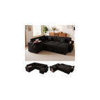 100" 7-seat Modular U-Shaped Storage Sofa with Pull Out Bed
