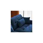 Milano Left-Facing Modular Sectional Sofa Chair with Bolster and Accent Pillows, Single Seater Corner Couch Component, Blue