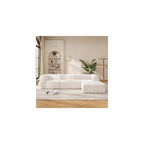 122" Modern L-Shaped Sectional Sofa with Chaise Lounge,Skin-Friendly Fully Compressed Sponge Couch,High-Density Foam Cushions,Right Hand Facing,Lounge Seating for Living Room,Beige