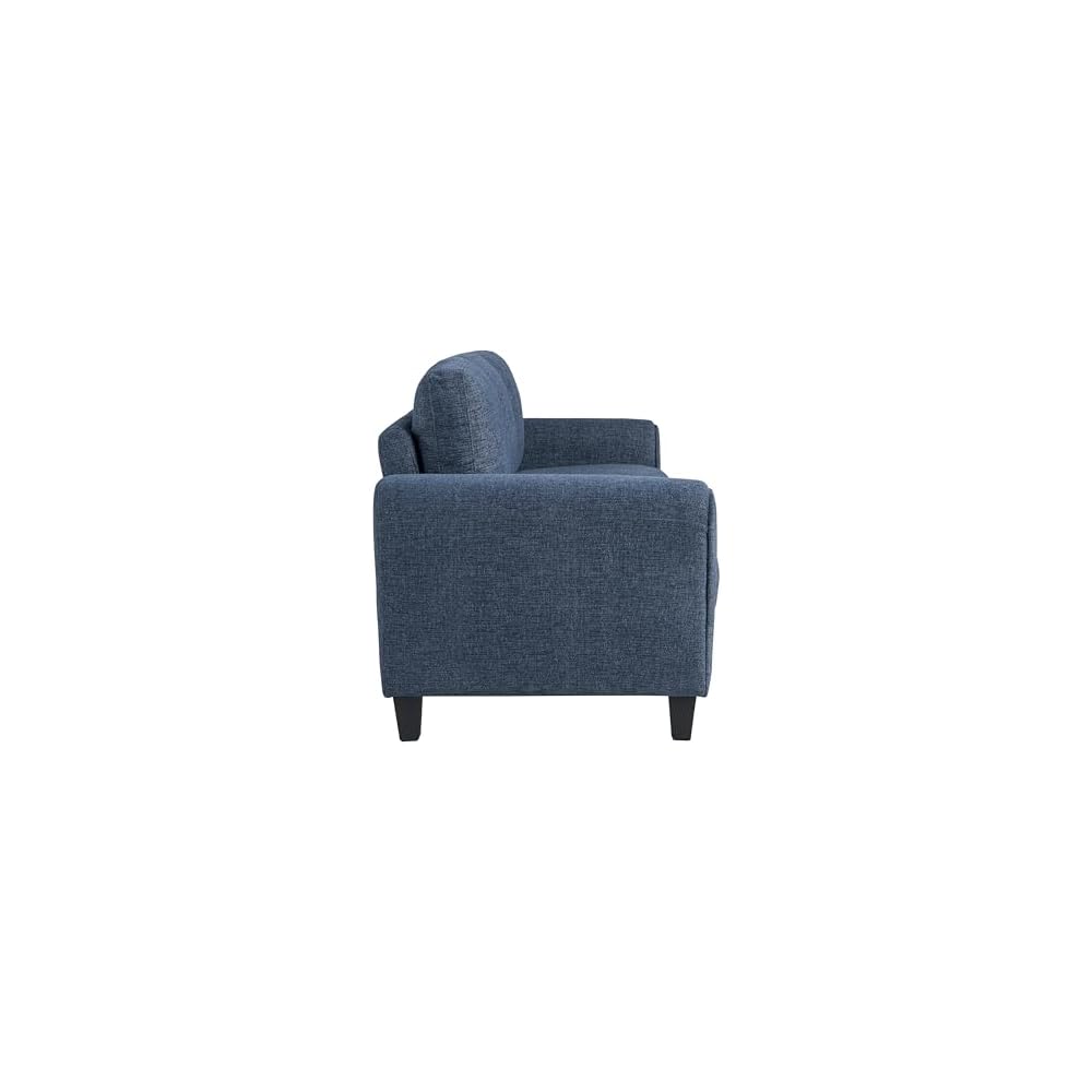 Watford 80.3" Sofa, Traditional Style, Pocket Coil Comfort, Black Legs, Velvet Fabric, Blue