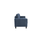 Watford 80.3" Sofa, Traditional Style, Pocket Coil Comfort, Black Legs, Velvet Fabric, Blue