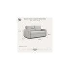 Tulsa 72" Convertible Sleeper Loveseat, Queen Size, Dreamcoil Comfort, FingerGuard Pinch Point Protection, Woven Fabric, Light Gray