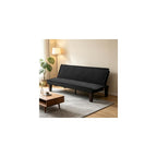 62.99" Faux Suede Futon Sofa Bed, 5‑Position Adjustable Backrest, Convertible Sleeper Couch, Suitable for Living Rooms & Offices, Black