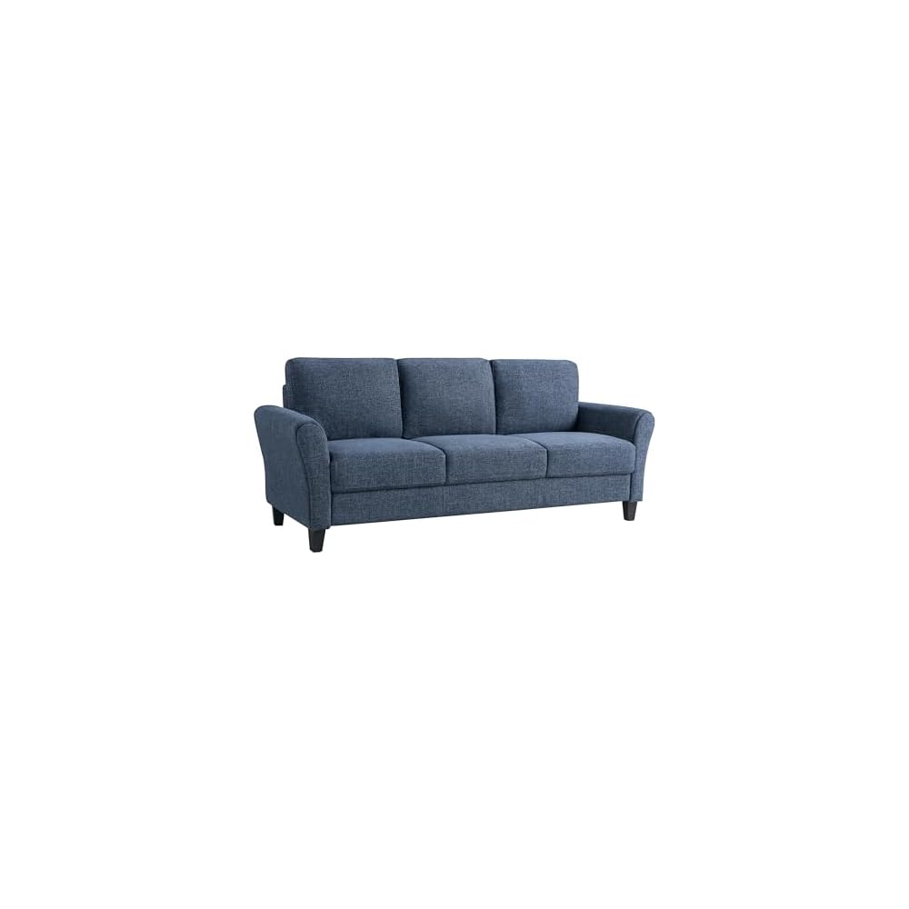 Watford 80.3" Sofa, Traditional Style, Pocket Coil Comfort, Black Legs, Velvet Fabric, Blue