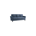 Watford 80.3" Sofa, Traditional Style, Pocket Coil Comfort, Black Legs, Velvet Fabric, Blue