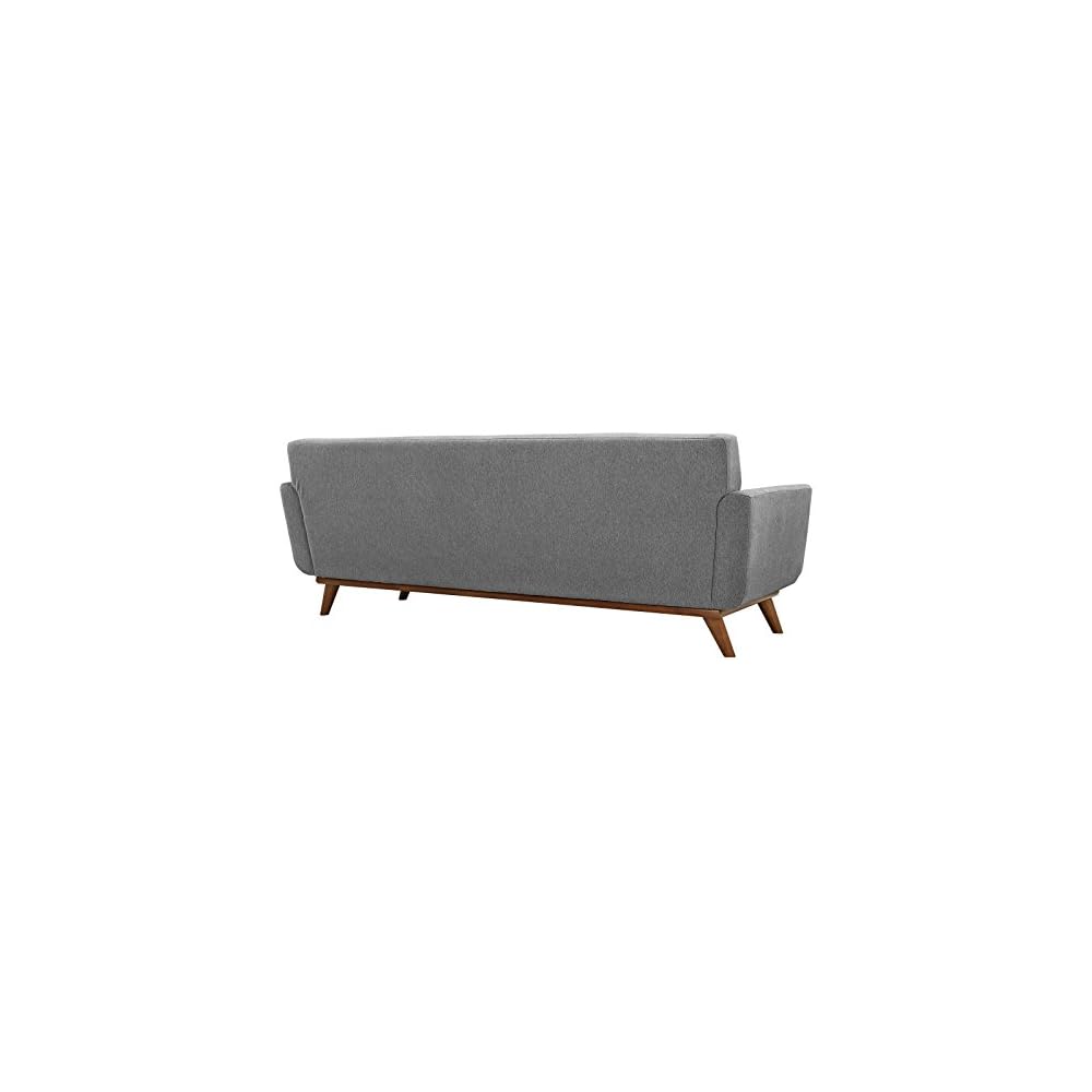Engage Mid-Century Modern Upholstered Fabric Sofa in Expectation Gray