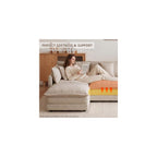 103.8" L-Shaped Modular Sectional Couch with Ottoman, Cloud Sofa