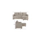 Furniture Noah Brown Reversiable 88" Chofa, Convertible Sleeper Chair, 7-Inch Cushion, 100% Polyester Fabric, 300lb Capacity, Living Room, Sofa, Bed, 88" L x 60.5" D x 36.5" H, Brown