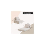 Folding Sofa Bed, 3-in-1 Convertible Sleeper Chair Bed with Pillows, Foldable Floor Couch with High-Density Foam, Futon Small Boneless Couch for Living Room Bedroom Lounge, Single, White