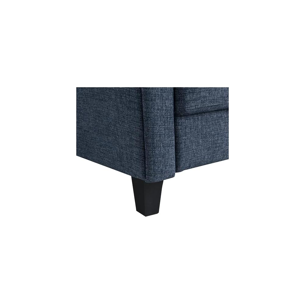 Watford 80.3" Sofa, Traditional Style, Pocket Coil Comfort, Black Legs, Velvet Fabric, Blue
