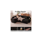 100" 7-seat Modular U-Shaped Storage Sofa with Pull Out Bed