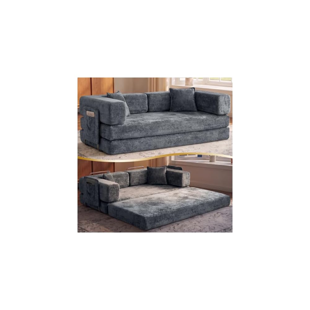 79" Convertible Sofa Bed, 5‑in‑1 Boneless Couch for Living Room
