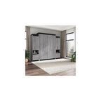 Queen Murphy Bed with Storage Cabinet, Bark Grey, Orion, 106W