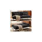 72″ Convertible Futon Sofa Bed, Adjustable Backrest, Black