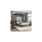 Queen Murphy Bed with Storage Cabinet, Bark Grey, Orion, 106W