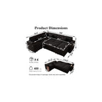 100" 7-seat Modular U-Shaped Storage Sofa with Pull Out Bed
