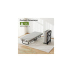 Folding Bed, Portable Foldable Roll Away Bed on Wheels, 75" x 31"