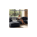 125" Modular Sectional Sofa Couch, U-Shaped Boneless Couch, Dark Grey