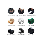 Cloud Couch Modular Sectional Sofa with Storage Ottomans,160.6" Down Filled 6 Seater Convertible Sectional Sofas,V Shaped Black Couch for Living Room,Covers Washable&Replaceable