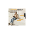 112" Modern Curved Cloud Couch, Beige 1 PCS