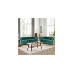 Home Sofa Living Room Furniture, 3 Seater 84" Velvet Upholstered Couch, Mid Century Modern Comfy Couch with Cushions, Classic Tufted Chesterfield Couches for Bedroom, Office, Apartment (Green)