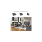 Foreside Contemporary Stain Resistant Manual Double Reclining Loveseat with Console, Storage and Cup Holders, Gray