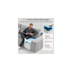 105" Boneless Couches for Living Room, Cloud Couch Modular Sectional Sofa Bed Convertible, Sleeper Sofa With Latex-like Cushion & Throw Pillow, No assembly required, Chenille Fabric 8512 (Gray)