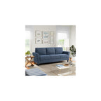 Watford 80.3" Sofa, Traditional Style, Pocket Coil Comfort, Black Legs, Velvet Fabric, Blue