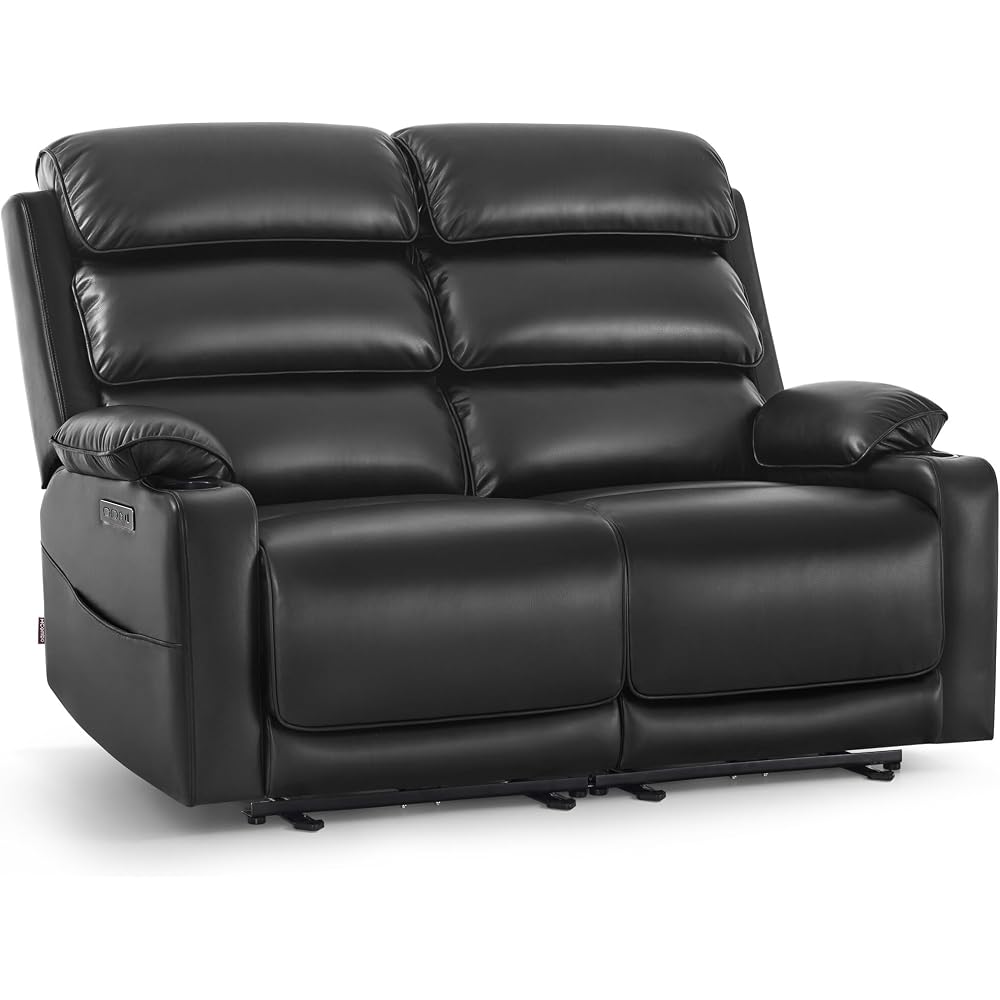 64 in Oversized Reclining Loveseat with Heat & Massage 6711 (Black)