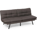 Futon Sofa Bed, Convertible Memory Foam Sofa Couch with Adjustable Positions for Small Living Room, Office, Apartment, Dark Grey Linen Fabric