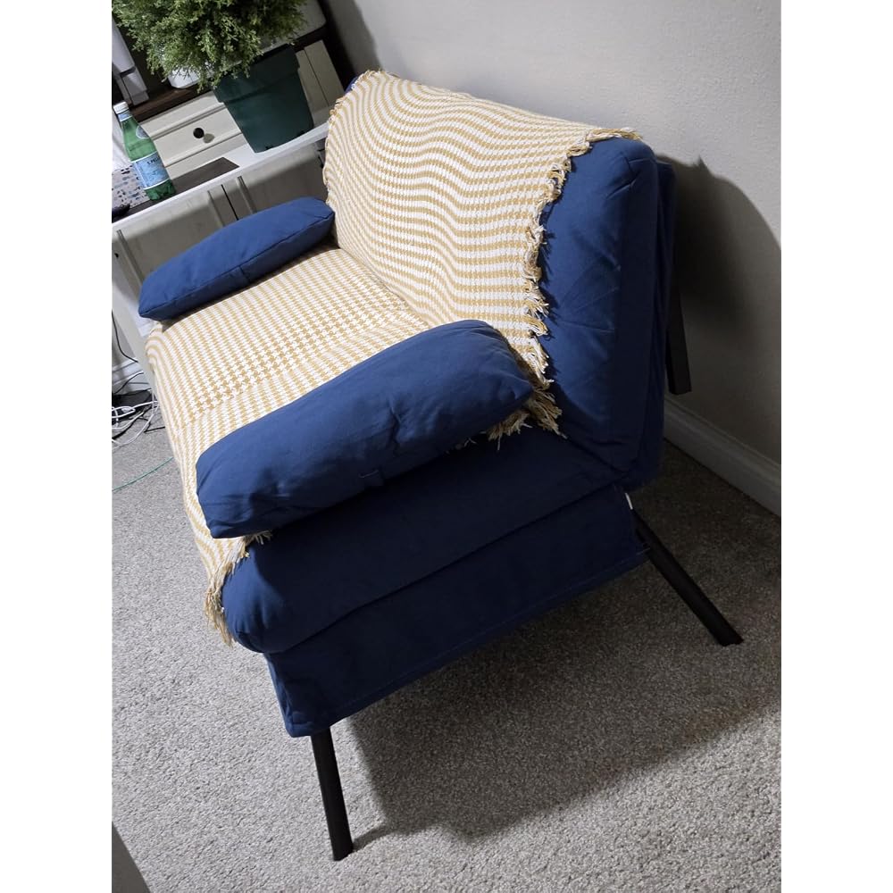 72″ Convertible Futon Sofa Bed, Adjustable Backrest, Black