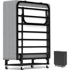 Folding Bed, Portable Foldable Roll Away Bed on Wheels, 75" x 31"