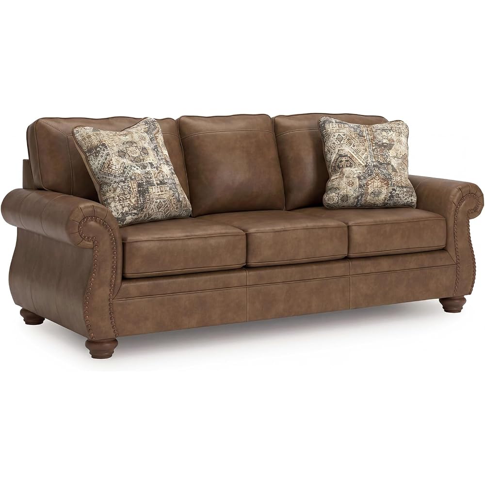 Faux Leather Sofa, Earth Brown, Chatterton