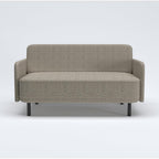 Modern Living Room Loveseat Sofa, Two-Seater Settee, Upholstered Corduroy Fabric Armchair, Love Seat Sofa Chair with Wood Legs for Bedroom/Office/Reading Spaces (Cloud Gray)