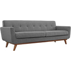 Engage Mid-Century Modern Upholstered Fabric Sofa in Expectation Gray